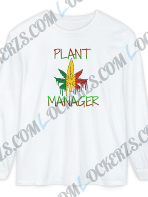 Plant Manager" Rasta Leaf Long Sleeve Tee